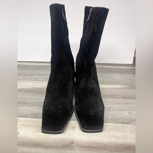 Sam Edelman Ivette Block Heel Boots Womens 10 Black Ankle Sleek Cute Sexy - Picture 3 of 8